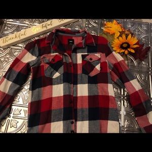 Vans plaid button up boys size 10-12